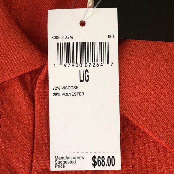 Truth by republic Men’s polo snap button Short sleeve, red orange large NWT - Picture 10 of 14